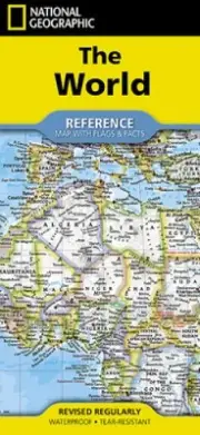 The World Reference Map (folded): folded with flags and facts