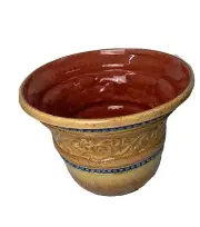Vintage Verdigris Italian Painted Planter Flower Pot 12”