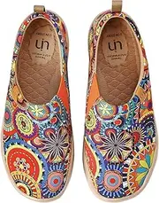 UIN Women's Art Travel Shoes Loafers Fashion Canvas Comfort Wide Toe Casual Slip On
