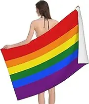 JBYJBX Rainbow Print Beach Towel Quick Dry Sandproof Microfiber Beach Bath Towel for Travel Pool Camping