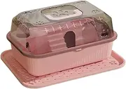 Generic Hamster Habitat with Water Bottle and Exercise Wheel, Pink