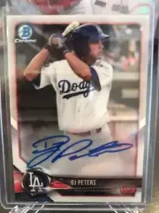 2018 BOWMAN CHROME DJ PETERS ROOKIE ON CARD AUTO DODGERS PROSPECT AUTOGRAPH
