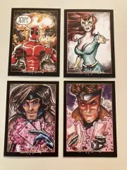 Deadpool Phoenix Jean Grey Gambit X-Men 4 Sketch Card Print Set