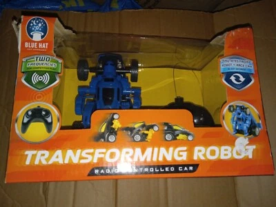 Transforming Robot To Race Car Blue Radio Controlled Bk Two Frequencies Mutates