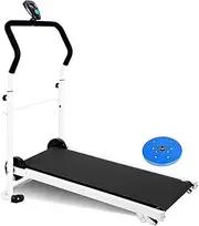Treadmills Treadmills Adjustable Incline Fitness Exercise Jogging Treadmill Foldable Steel Frame Treadmills Small Mechanical Treadmill Suitable for Home Black