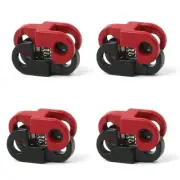 4PCS Black-Red Metal Multi-color Spring Cord Lock End Toggle Spring Stopper A...