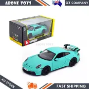 Bburago 1:24 Scale 2022 Porsche 911 GT3 Tiffiny Blue Diecast Coupe Model Toy