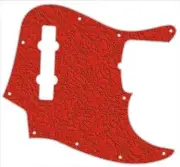 J BASS 5 STRING Graphic Pickguard to fit Fender Bass Guitar Crinkles Red