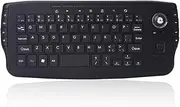 2.4G Wireless Ergonomic Mini Keyboard Gaming Keyboard with 15 Multimedia Keys and Trackball