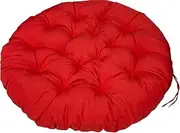 Papasan Chair Cushion Outdoor, Waterproof Thicken Papasan Seat Chair Cushion Pad, 40-180cm Round Chair Cushion Replacement, Garden Hanging Swing Pad with Non-Slip Ties,Red,70cm/27.5in