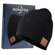 Bluetooth Beanie, BORAYDA Wool hat HD Stereo, Built-in Mic, Men's/Women's Black
