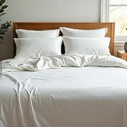 Royal Comfort Sheet Set 1200TC 100% Microfibre Soft Breathable, 1 x Flat Sheet, 1 x Fitted Sheet, 2 x Pillowcases Luxurious (4Pcs, Queen, White)