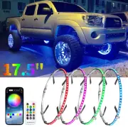 4pcs 17.5" RGB LED Wheel Ring Rim Light Neon Bluetooth For Toyota Tundra ,Tacoma