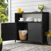 Gardeon Outdoor Storage Cabinet Box Garage Wicker Shed Tools Shelf Chest Garden Black