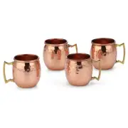 Set of 4 Handmade 100% Copper Moscow Mule Shot Glasses 2oz – Hammered Mini Mugs