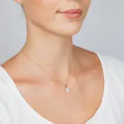9ct Yellow Gold Oval Shaped Pendant in 1/4 Carat Natural Diamonds, No Chain