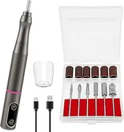 Cordless Nail Drill Set Multipurpose Safe Pedicure Manicure Machine Adjustable Nail Drill Machine Kit Easy to Use Cordless Electric Fingernail File Portable Kit for Home Usage(Grey)