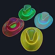 Light Up Christmas Hat Cowboyhat Cowgirl Hat Santa Hat Men's Women's Unisex LED Christmas New Year Adults' Party Christmas Polyester Hat