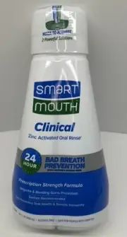 Smart Mouth Clinical Zinc Activated Oral Rinse JUMBO 32 oz SIZE Bad Breath Prev