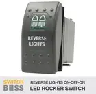 Rocker Switch REVERSE LIGHTS ON-OFF-ON - Green - LED Toggle Caravan Marine 12v