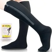 Ailaka Medical Compression Socks With Zipper, 15-20 mmHg Close Toe Knee High Graduated Socks for Women Men Edema, Recovery