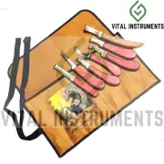 Horse Farrier Hoof Knife Roll Up Case Kit Set of 7 Tools Custom Made Heavy Duty
