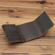[DLUXCA] Casual Handmade Men's Wallet Wallet Tri-fold Retro Wallet Short Business Wallet Wallet (Color : E, Size : 24.5 * 10cm)
