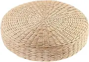 Japanese Style Handcrafted Eco-Friendly Padded Knitted Straw Flat Seat Cushion, Hand Woven Tatami Floor Cushion Pad - 45x45cm