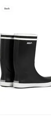Aigle Lolly Pop 2 Rain Boots UK Size 5 Black Mid Wellington Boots