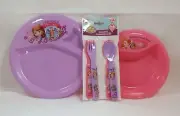 Mealtime Set SOFIA THE FIRST Purple Pink Plate Bowl Flatware Dinner S2-D
