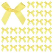 50-Pack Mini Craft Ribbon Bow 1.6x1.6 Inch for Craft DIY[Yellow]