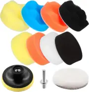 11Pcs Car Foam Drill Polishing Pad Kit, Including 3 Inch Sponge and Wool Buffing