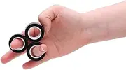 Toyland Pack of 3 Professional Magnetic Spinning Ring Toys - Novelty Toys - Fidget Toys - Finger Toys - Anxiety/Stress Relief - Suitable for Ages 8+ (Black)