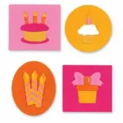 Sizzix Sizzlits Die - 655077 Birthday Knockout Set (4pk) w/Calendar Icons RubOns