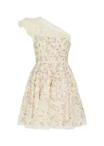 Needle & Thread Posy Pirouette Floral-embroidered Tulle Mini Dress - Cream - 10 (UK10 / S) 10 (UK10 / S)