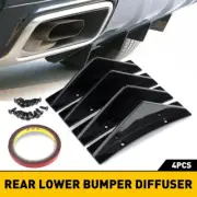 4PCS Wing Car Rear Bumper Lip Diffuser Splitter Spoiler Shark Triangle Universal