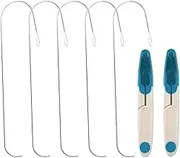 Stainless Steel Beading Needle, Hook Big Eye Beading Needle with Handle, Suitable for All Kinds of DIY Manual Glass Beads, Beading Machine for for Beading Jewelry Technology 6 pcs Loopunk