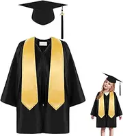 [Gacqpli] Kindergarten Graduation Gown Set | 2025 Year Kindergarten Graduation Gown Cap Tassel Set | Machine Washable, Unisex Formal Clothes