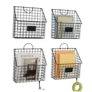 Hanging Wall File Holder Organizer Metal Wall Mount File Folders Holder