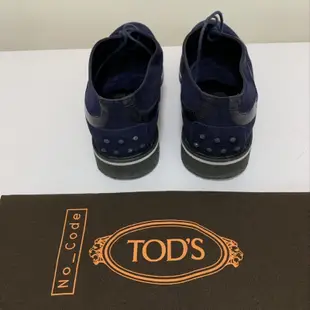 TOD’S 深藍色 藏藍色高質感麂皮牛津繄帶女鞋 休閒鞋 樂福鞋 球鞋 平底鞋