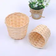 4 Pcs Mini Woven Basket Rattan Storage Baskets Bamboo Flower