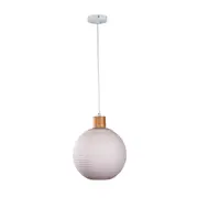Twillo 25 Real Timber And Opal Glass Pendant