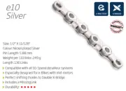 KMC E10 10 Speed E-Bike Chain — 136 Links / Silver — AUS STOCK — Bike MTB Road