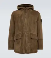 [Stone Island] Stone Island Ghost Compass shearling-lined suede jacket AU 87 green