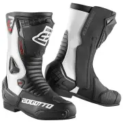 Losail Black White Motorcycle Boots