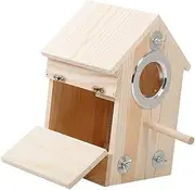 Parliky Wooden Bird Nest for Parrots Creative Breeding Box Incubator Durable Natural Construction Comfortable Nesting for Bird Breeding for Cockatiels Conures and More
