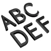 House Numbers 3D Mailbox A-F for Outside, 12Pcs, Black