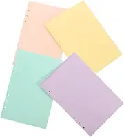 TOGEVAL 160 Sheets Colored Filled Paper Planner Refill Binder Loose Leaf Notebook