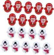 ibasenice Mini Christmas Tumbler Toys 30pcs Snowman Santa Stocking Decor Xmas Party Supply for Boys and Girls Home Decor