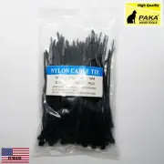 3000 PCS INDUSTRIAL 4" BLACK WIRE CABLE ZIP TIES NYLON TIE WRAPS WHOLESALE